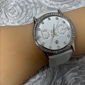 Dolce & Gabbana Time White and Silver Crystal Watch (authentic)